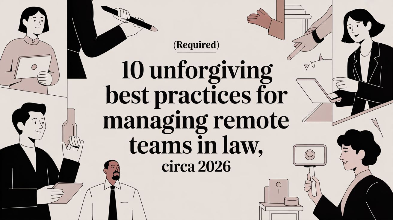 10 Unforgiving Best Practices for Managing Remote Teams in Law, Circa 2026