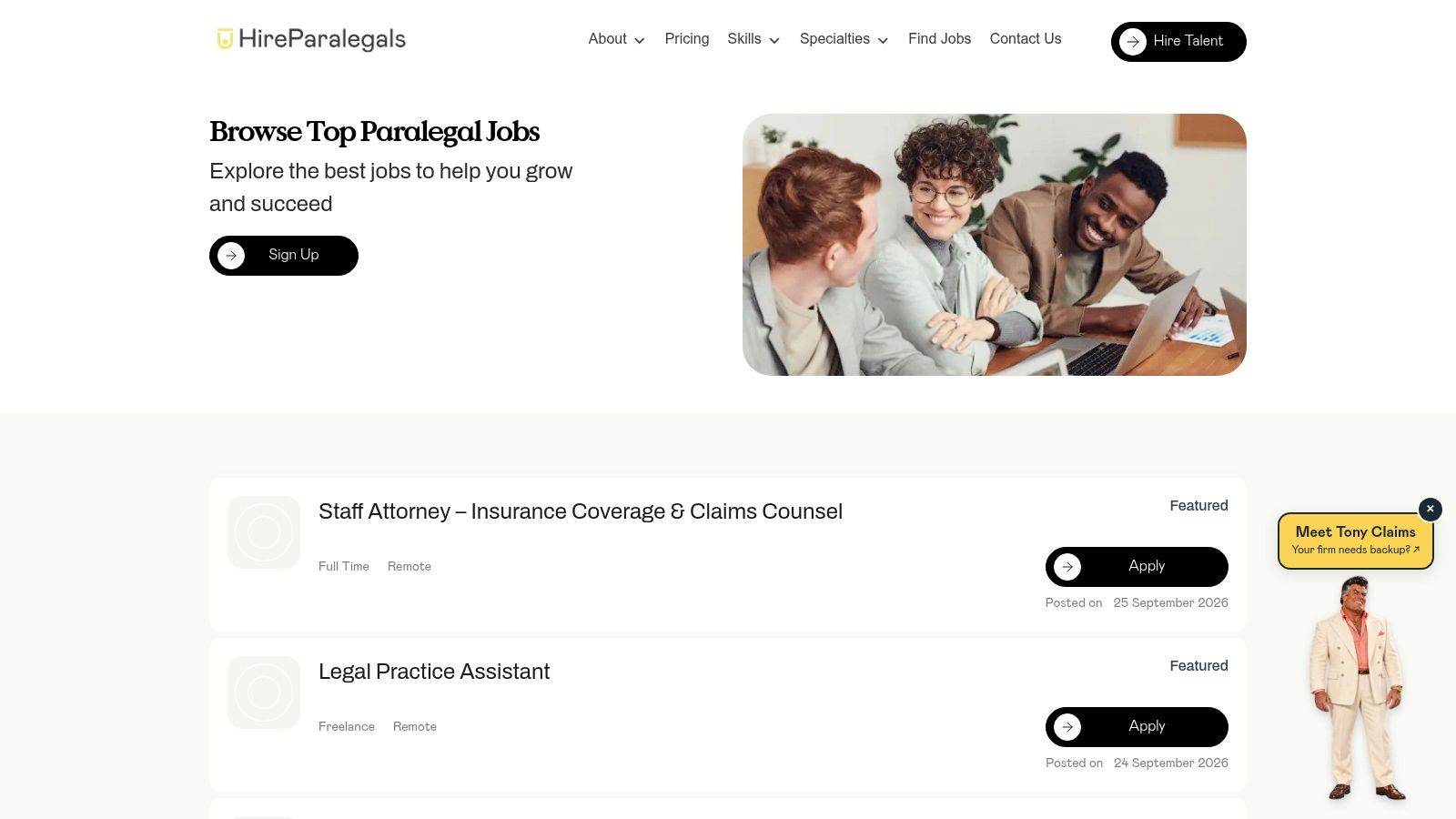 Find Jobs on HireParalegals